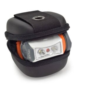 Princeton Tec STASH headlamp case with headlamp inside.